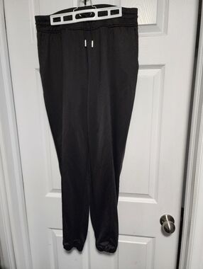Guess Black Satin Drawstring Jogger Pants